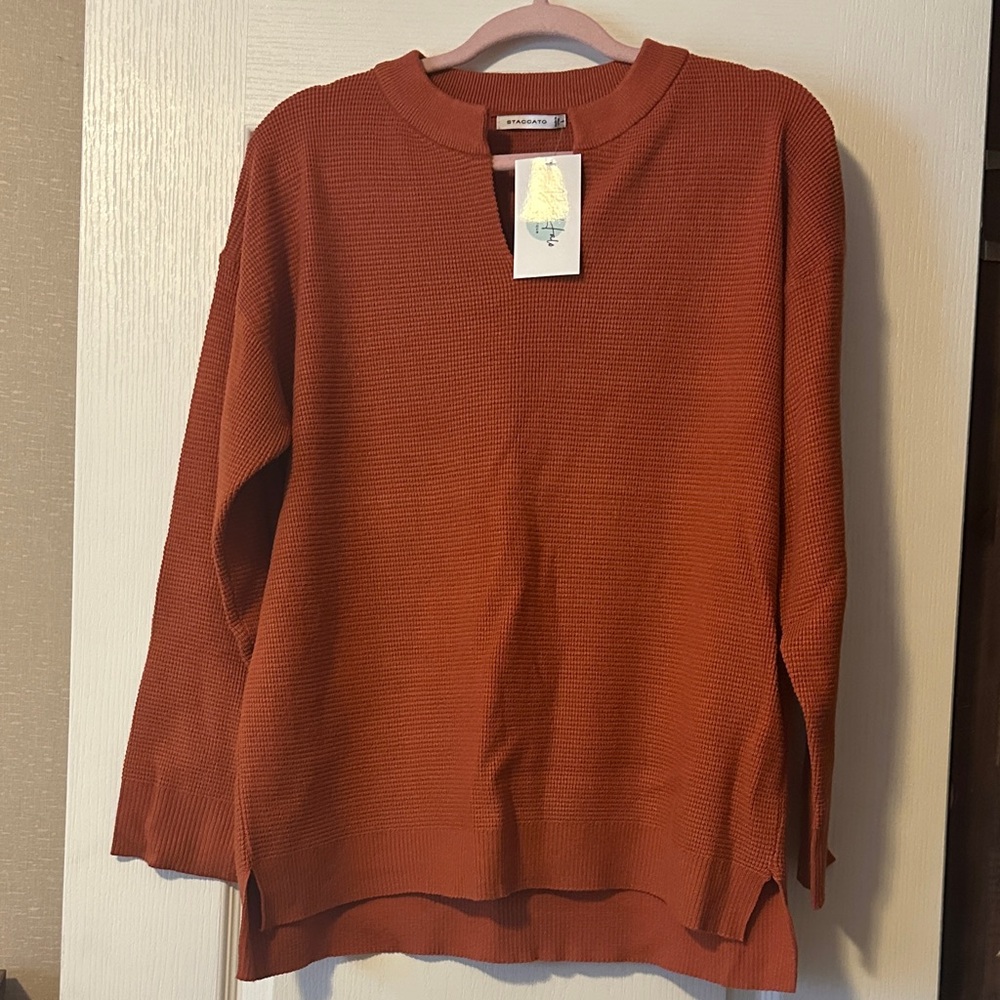 Staccato Women's Crew Neck Sweater - Rust Orange